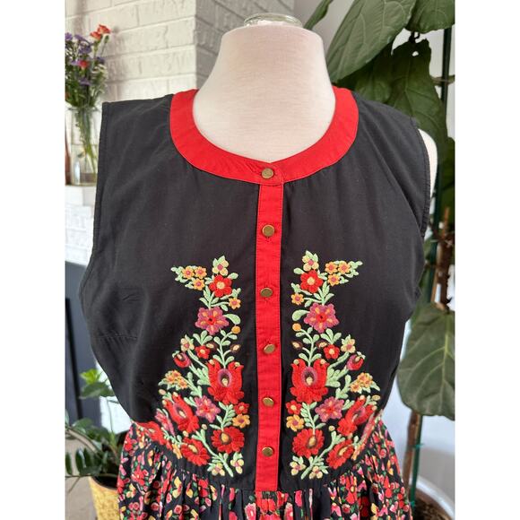 Modcloth Embroidered Women Sleeveless Dress Knee Length Boho Resort XL - Picture 3 of 14